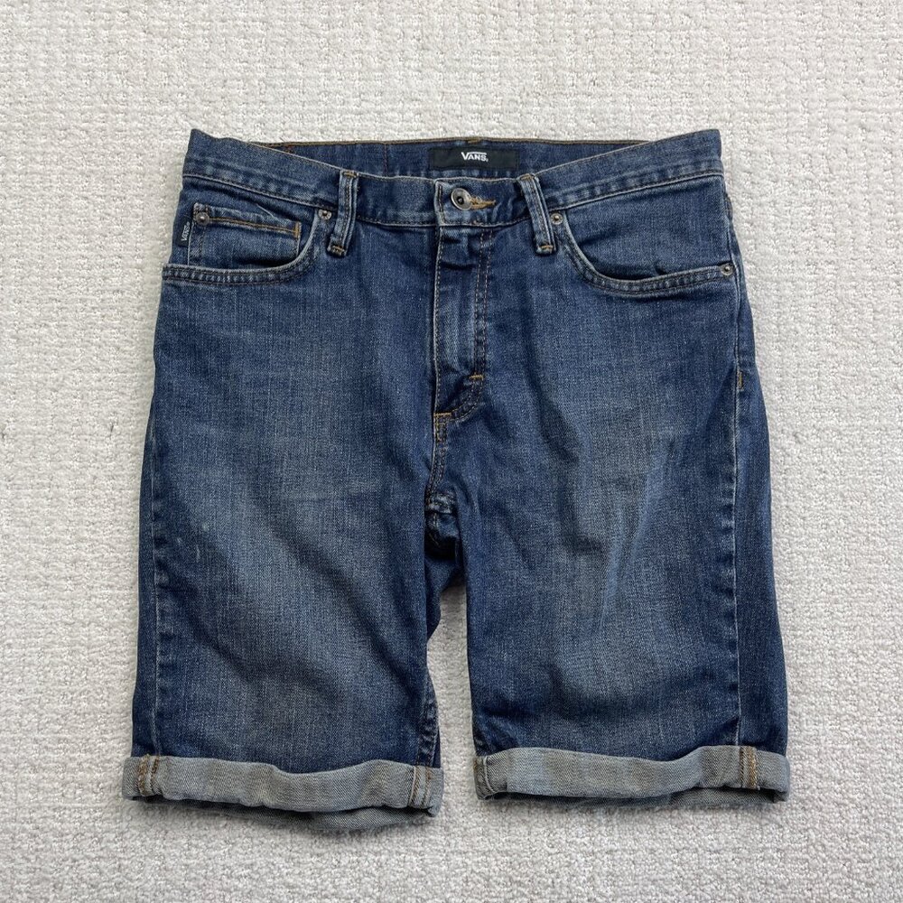 Vans Cuffed Denim Shorts Blue Jean Women’s Sz 28 Casual Summer Skate Style